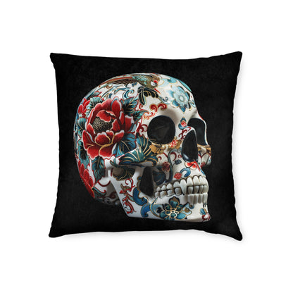 Floral Skull - Square Pillow - UK