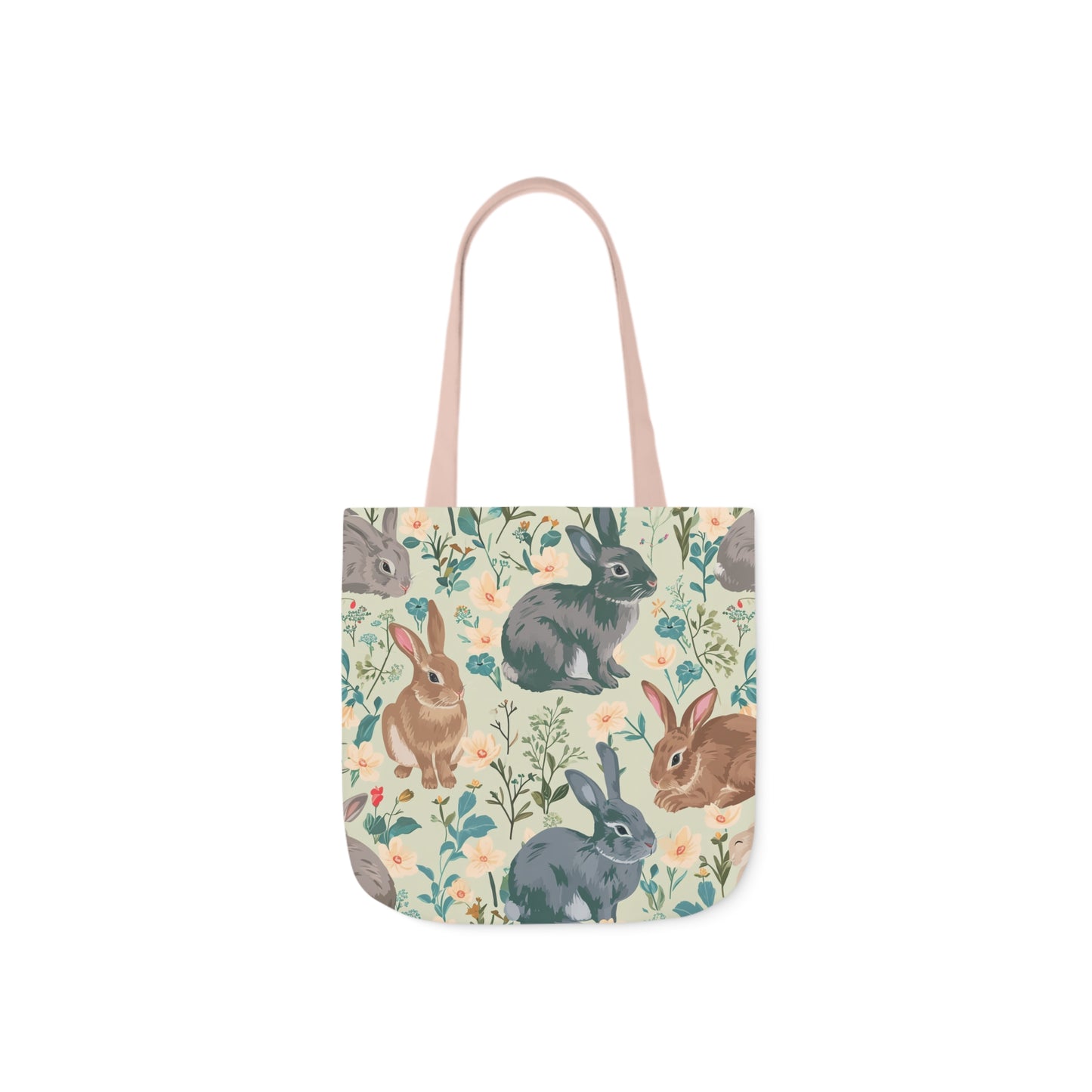 Rabbit Polyester Canvas Tote Bag (AOP)