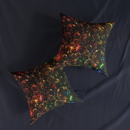 Effervescent Rainbow Bubbles - Square Pillow - UK