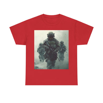 Heavy Cotton Tee - Military Action Print Tee UK