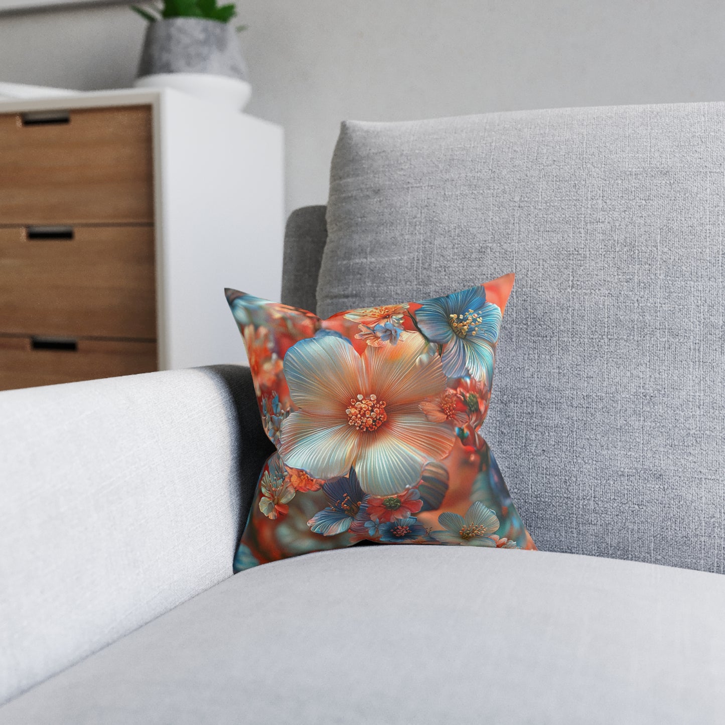 **3D Pretty Flowers - Square Pillow - UK