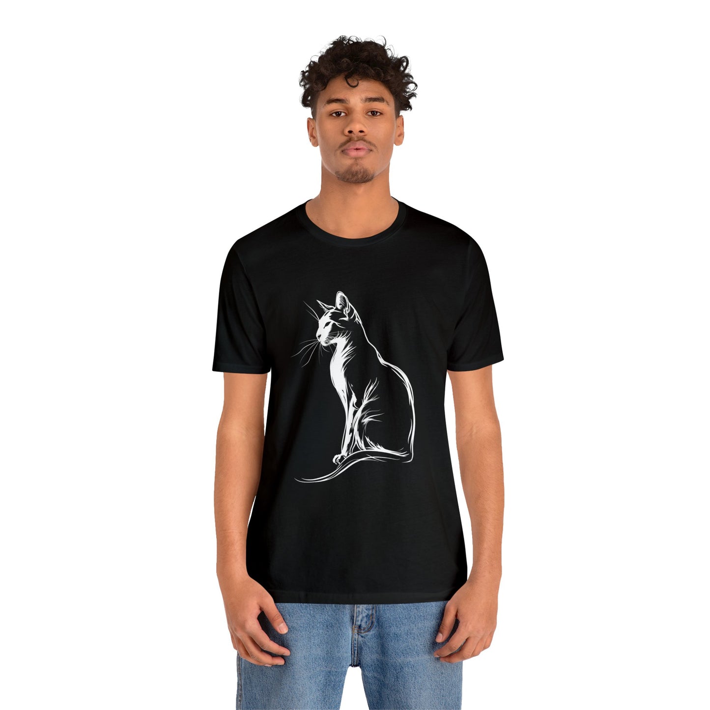 Cat Silhouette #6 - Unisex Jersey Short Sleeve Tee