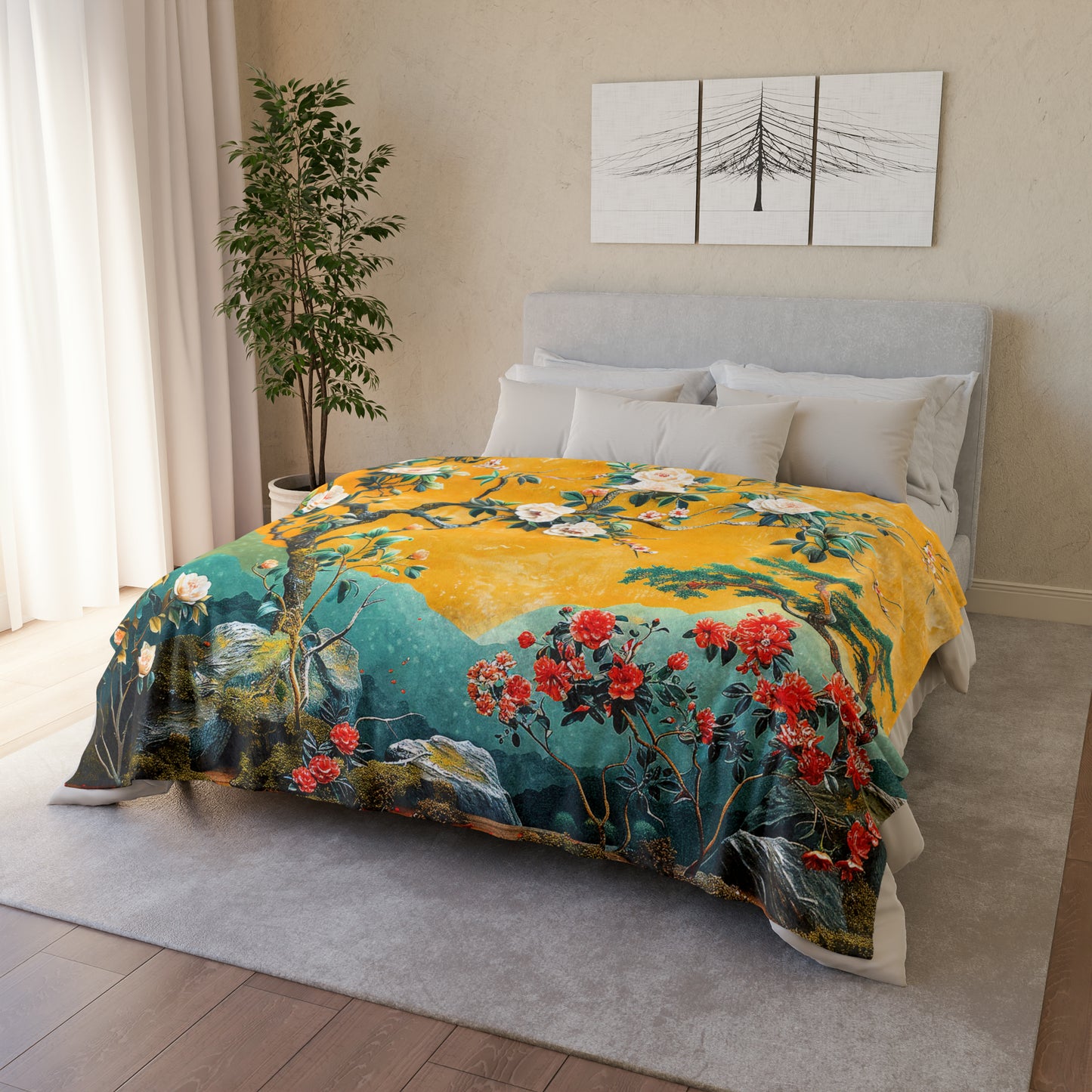 Chinoiserie #4 - Soft Polyester Blanket