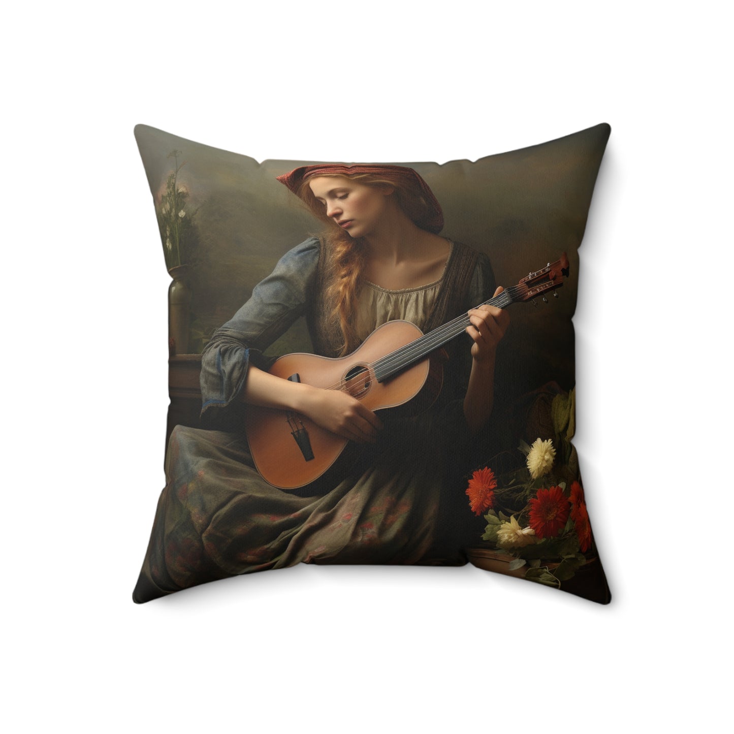 Folk Music #3  - Spun Polyester Pillow USA