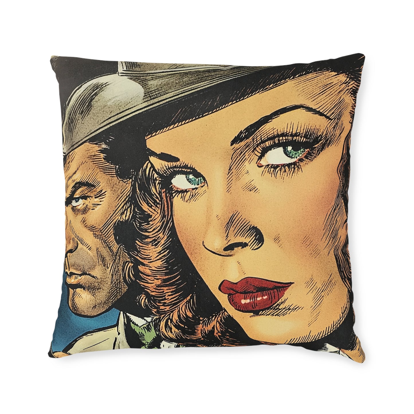 1940s Gangster Comic 2 - Square Cushion - Gangster Home Decor UK