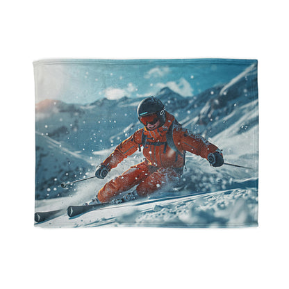 Downhill Skier #2 - Soft Polyester Blanket