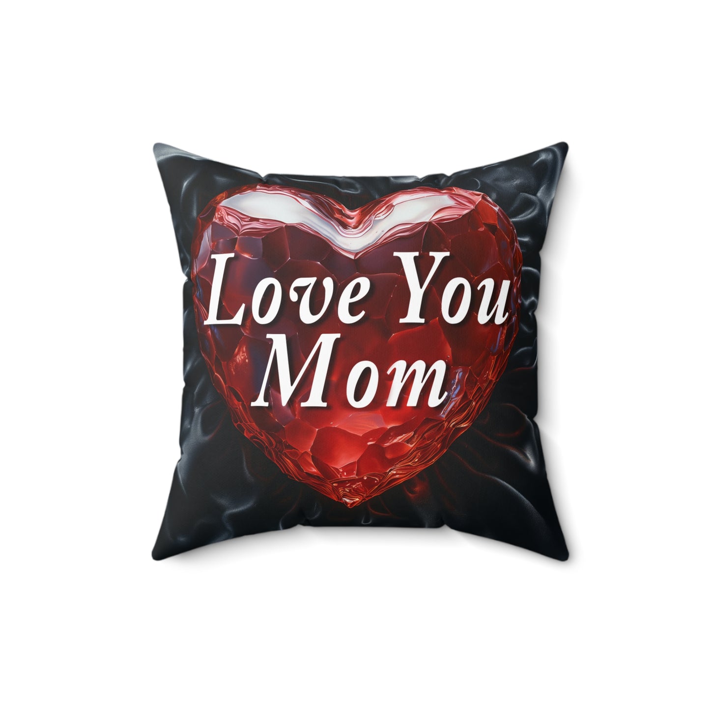 Love You Mom  -  Spun Polyester Pillow  -  USA Only