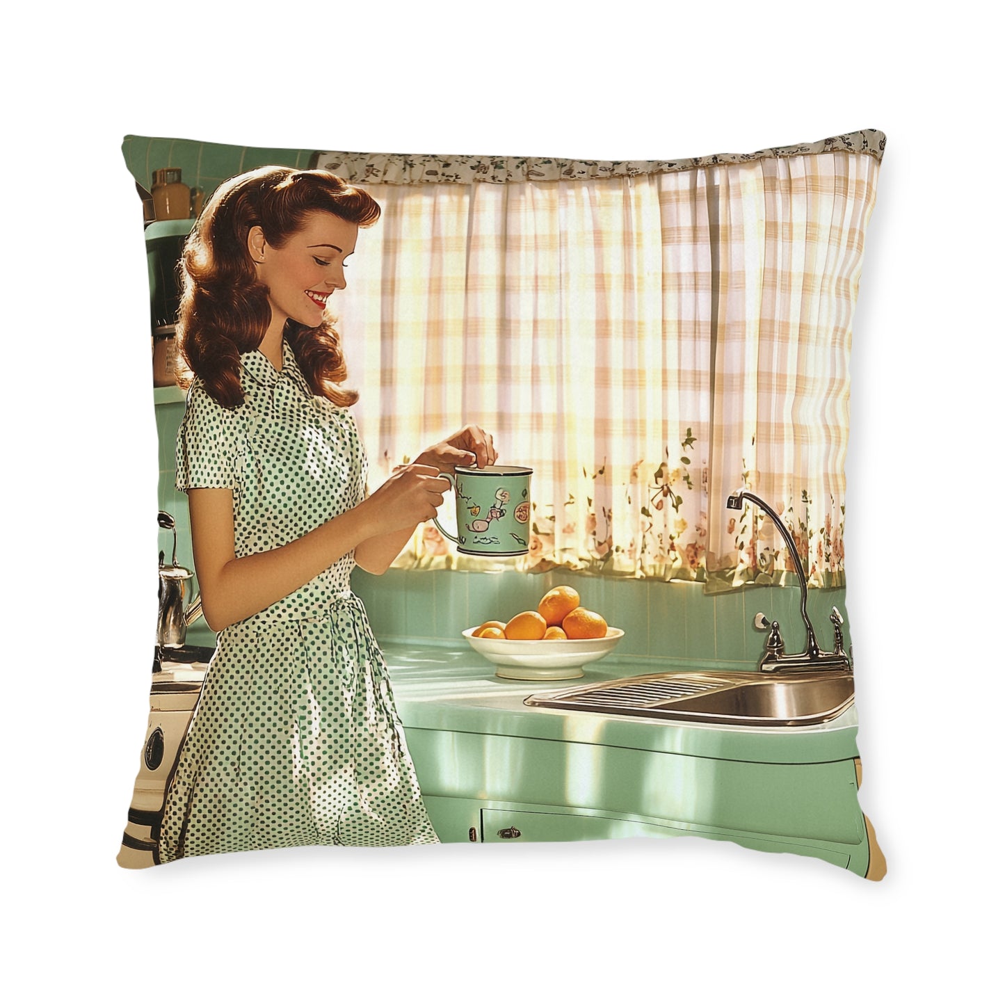 1950s Americana - Square Pillow - UK