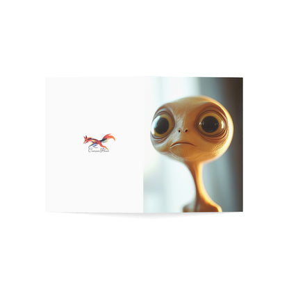 Sad Little Alien Greeting Cards - Set of 1, 10, 30, or 50pcs for All Occasions - USA