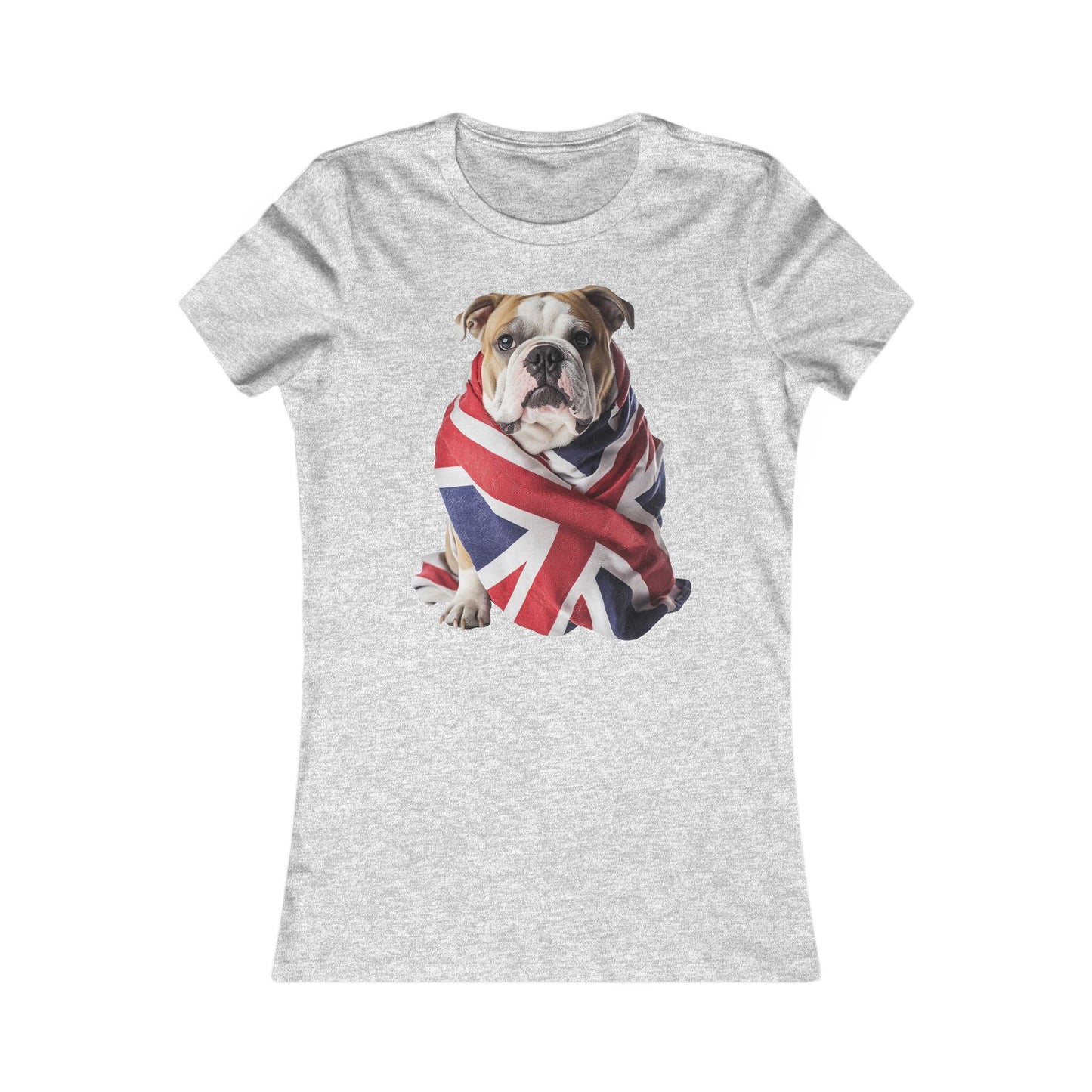 Bulldog Union Jack Women's Favorite Tee - Cute & Comfy T-Shirt for Dog Lovers UK