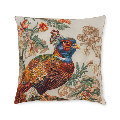 Medieval Needle-Point Pheasant - Square Pillow - UK