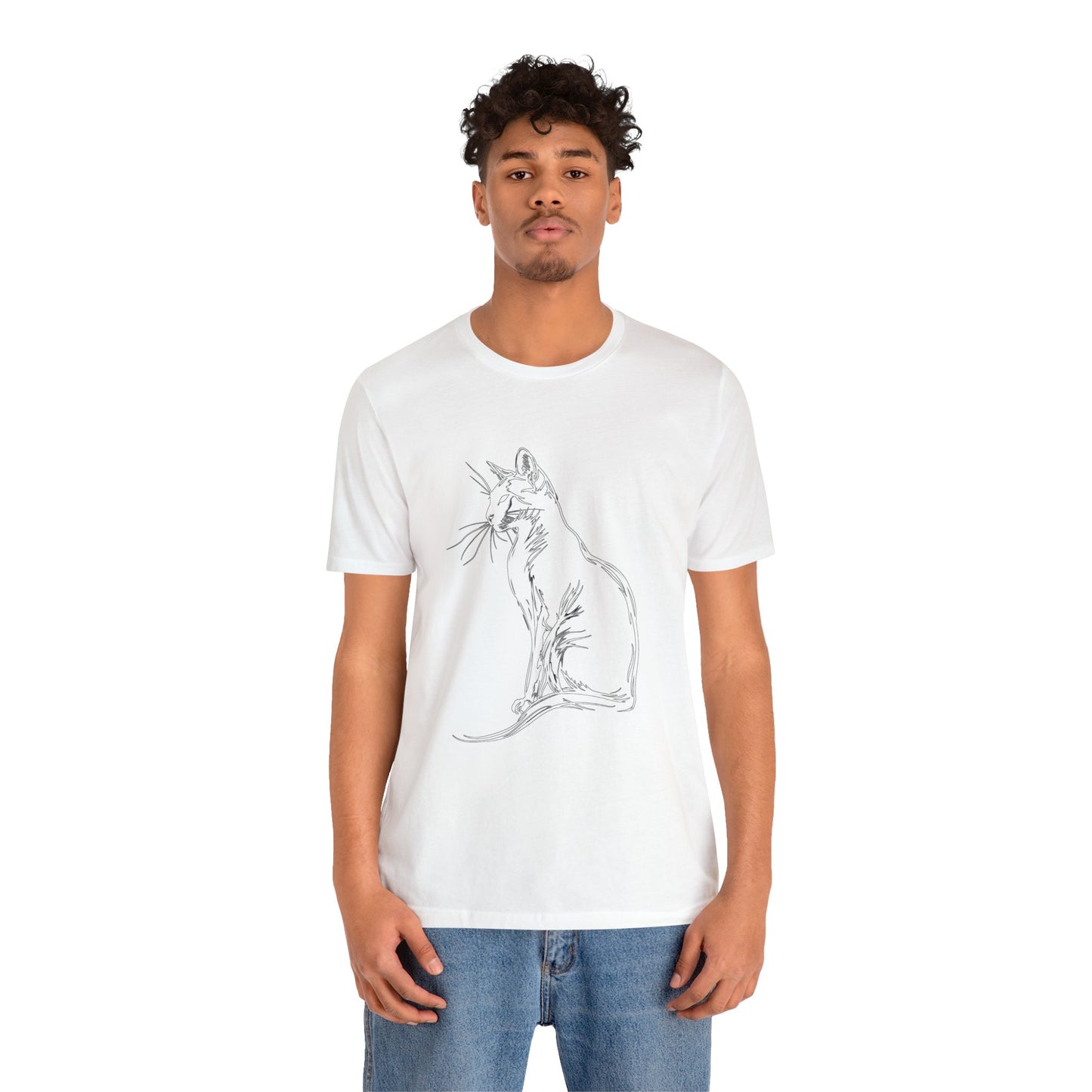 Cat Silhouette #6 - Unisex Jersey Short Sleeve Tee