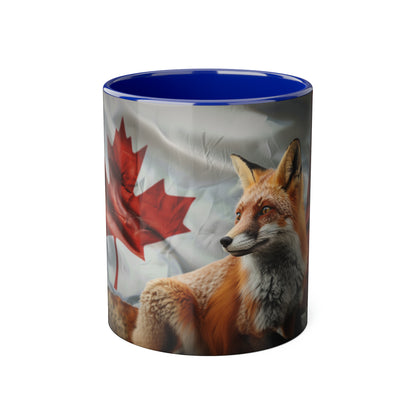 Fox and Flag Accent Mug, 11oz - Canada Only
