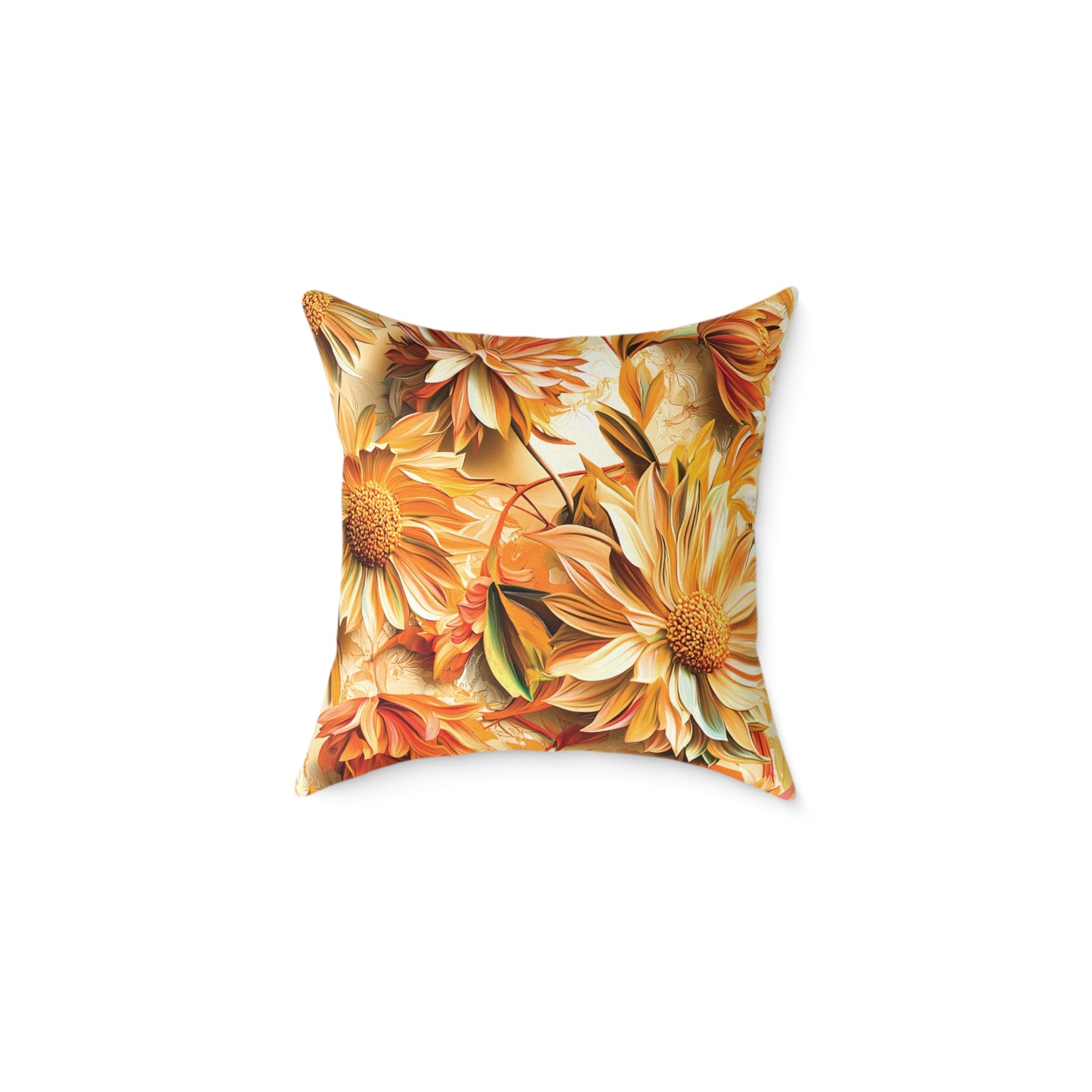 **Flowers Chinoiseries - Square Poly Canvas Pillow UK