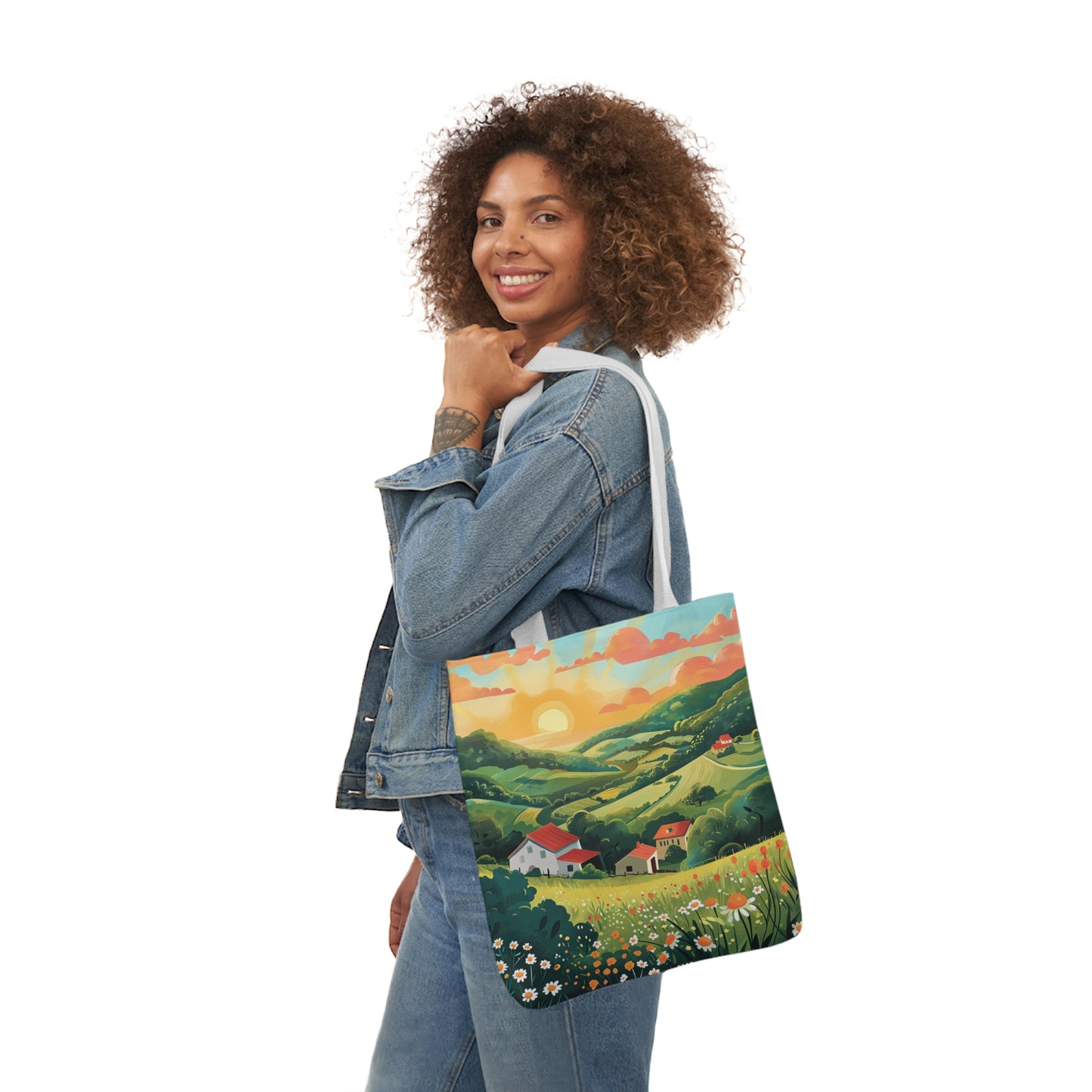 Sunrise In The Countryside #1 - Polyester Canvas Tote Bag (AOP)