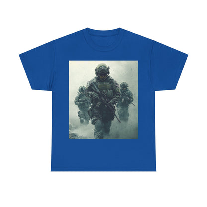 Heavy Cotton Tee - Military Action Print Tee UK