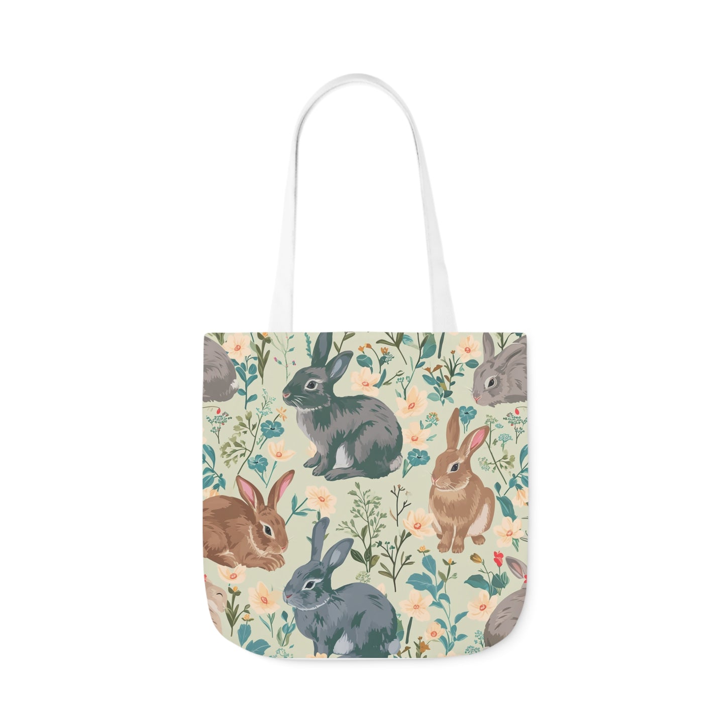 Rabbit Design Polyester Canvas Tote Bag (AOP)
