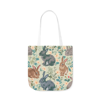 Rabbit Design Polyester Canvas Tote Bag (AOP)