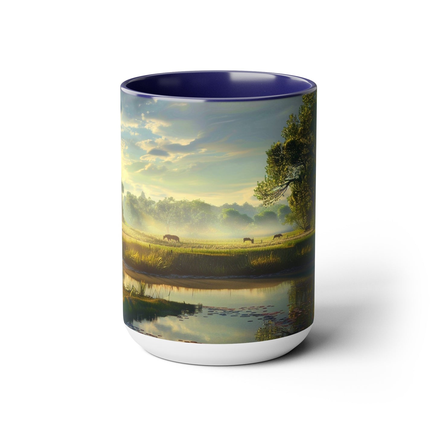Countryside Scene - Two-Tone Coffee Mugs, 15oz USA