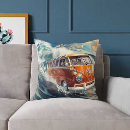 Surf Wagon - Square Poly Canvas Pillow - Australia