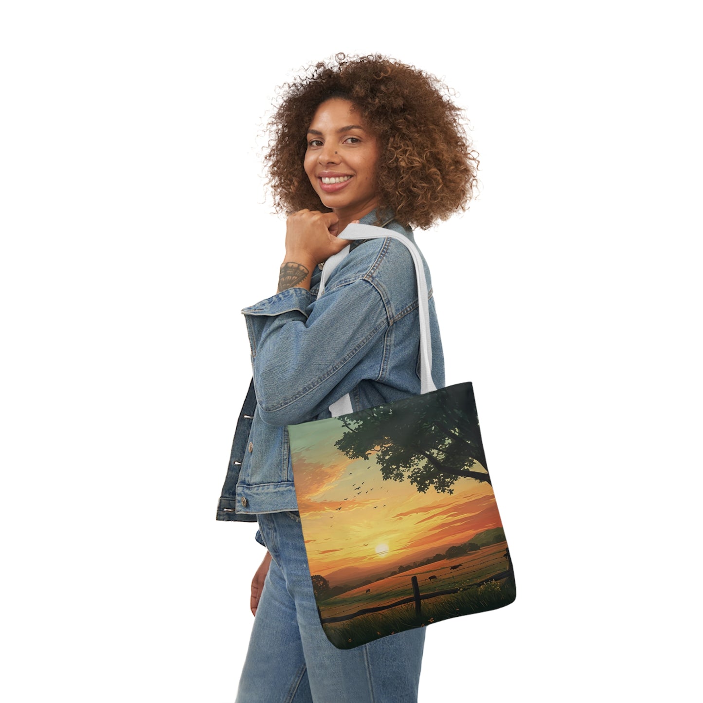 Sunset In The Countryside #2 - Polyester Canvas Tote Bag (AOP)