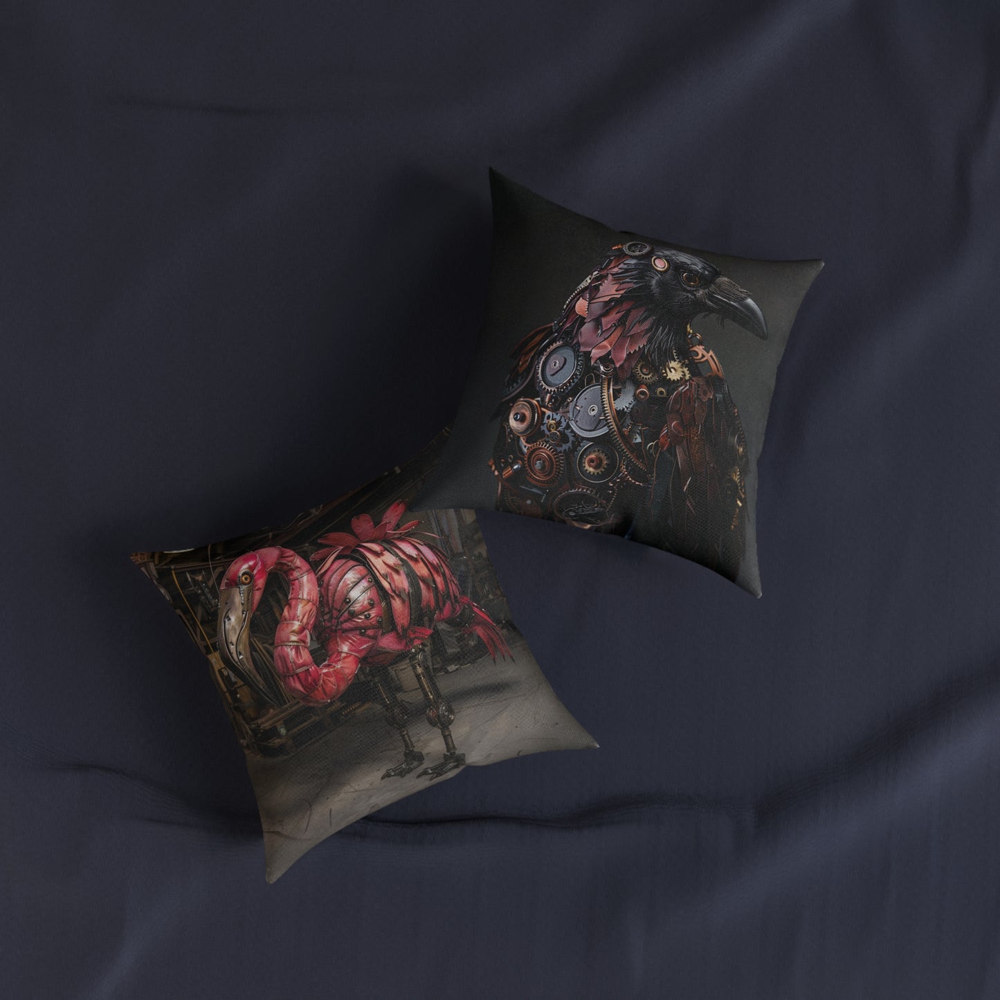 Steampunk Birds - Square Pillow - UK