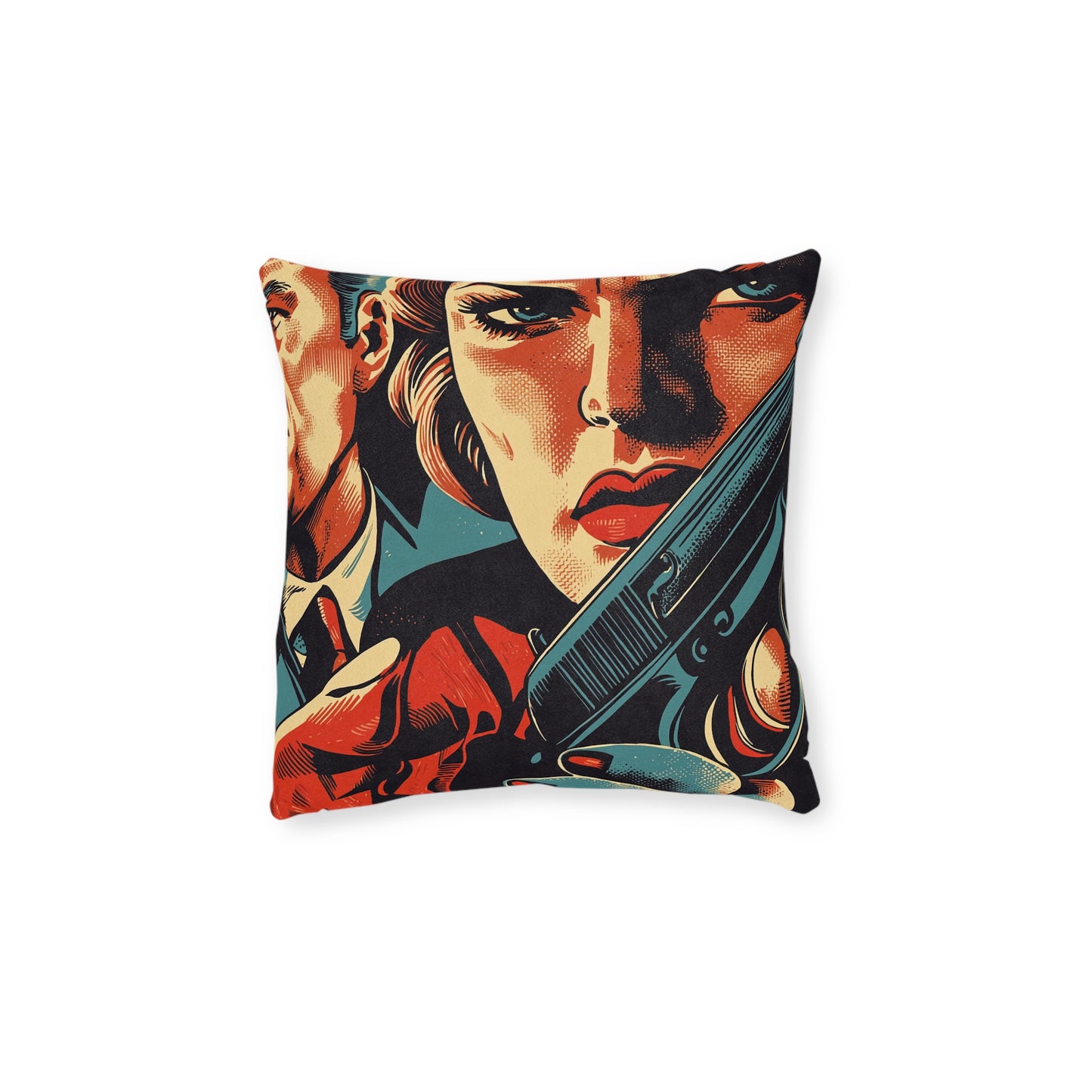 1940s Gangster Comic - Square Cushion - Gangster Home Decor UK