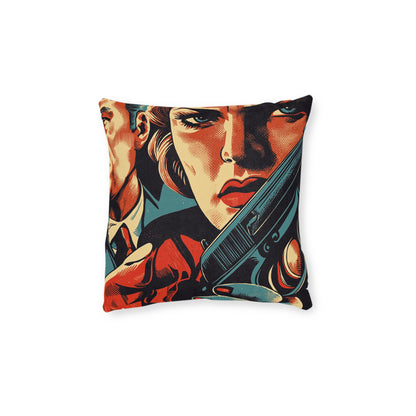 1940s Gangster Comic - Square Cushion - Gangster Home Decor UK