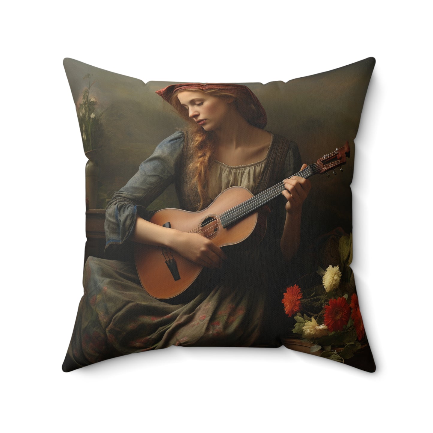 Folk Music #3  - Spun Polyester Pillow USA