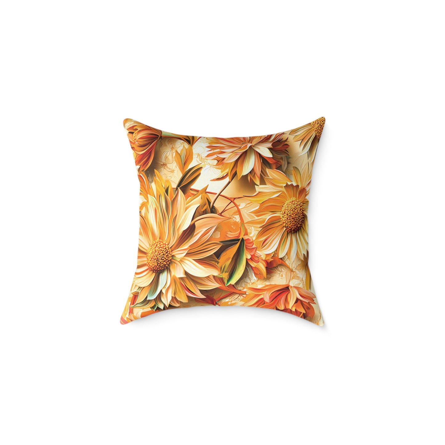 **Flowers Chinoiseries - Square Poly Canvas Pillow UK