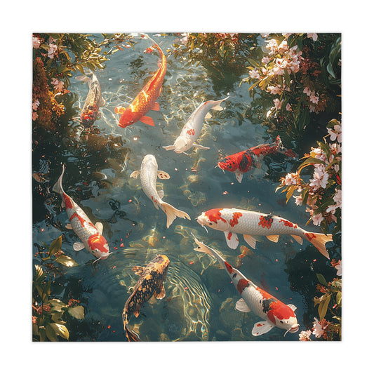 Koi Pond Tablecloth - Serene Decorative Cover for Dining & Events UK