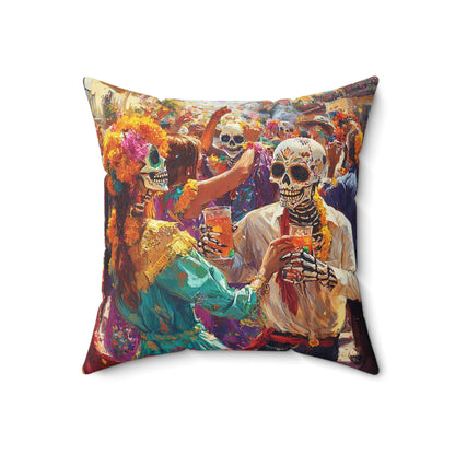 Vibrant Day of the Dead - Decorative Pillow - USA