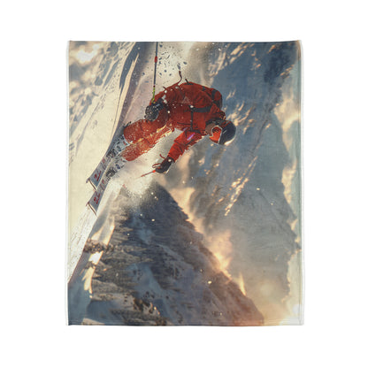 Downhill Skier #1 - Soft Polyester Blanket