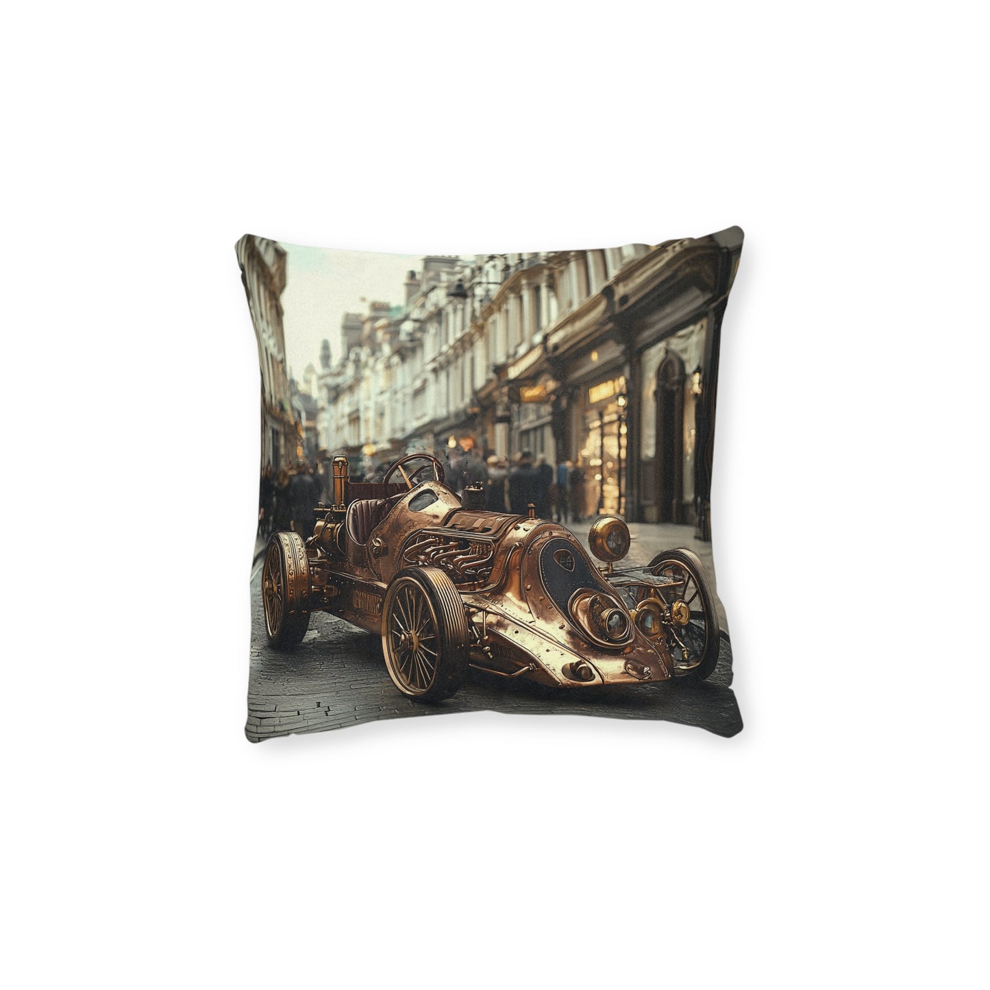 Industrial-Style Car 3 - Square Cushion - Steampunk Home Decor UK