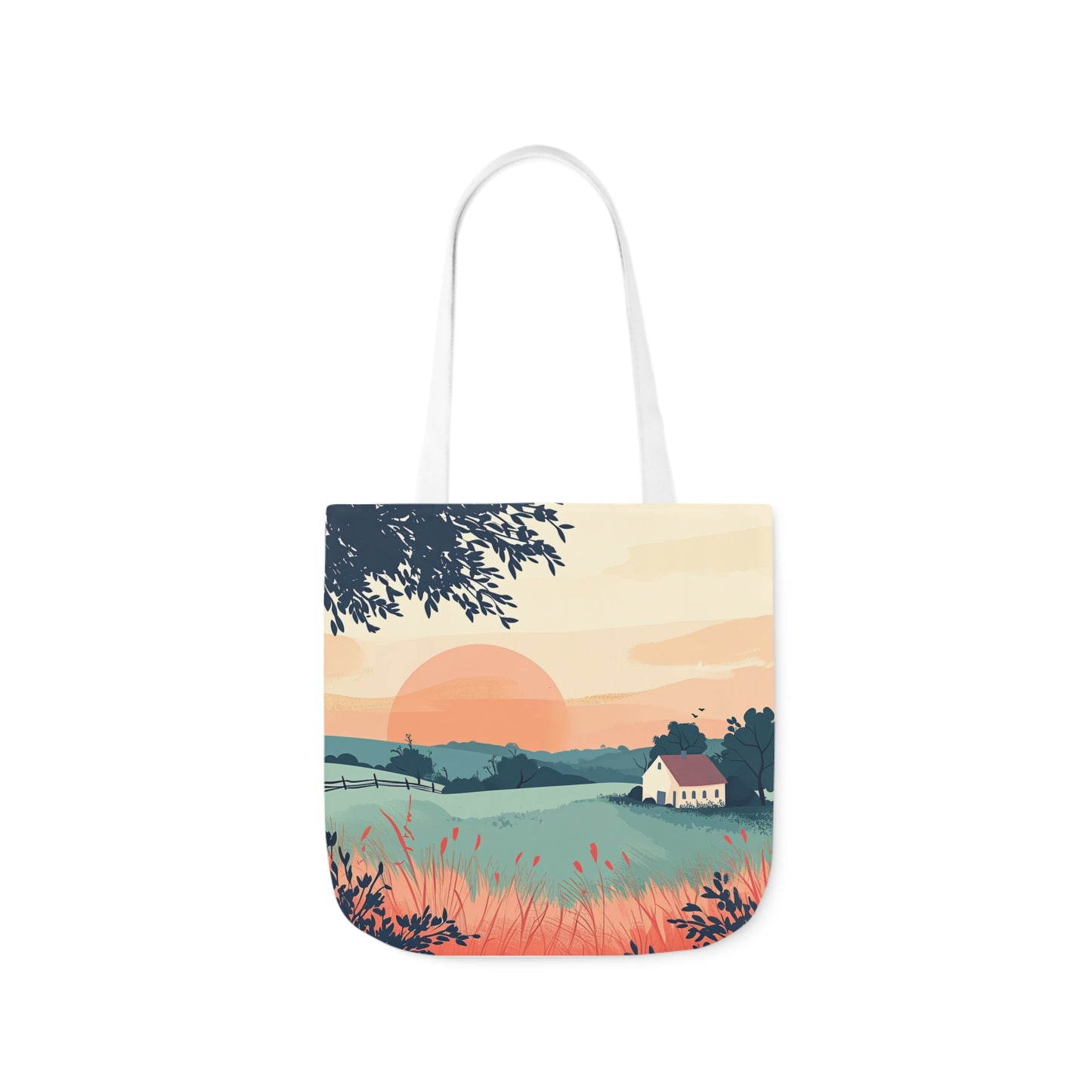 Sunrise In The Countryside #2 - Polyester Canvas Tote Bag (AOP)
