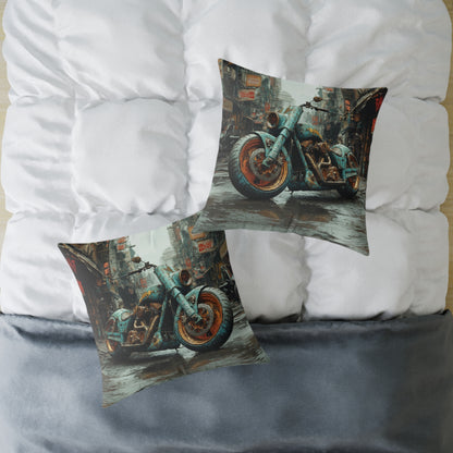 Apocalyptic Motorcycle 2 - Square Poly Canvas Pillow UK