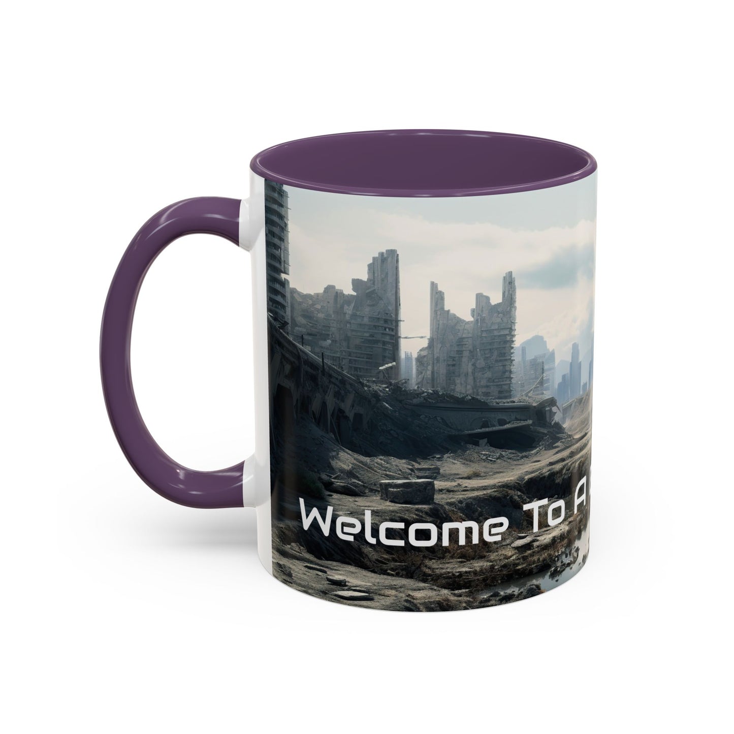 Futuristic Landscape Accent Coffee Mug - Perfect for Sci-Fi Lovers - UK