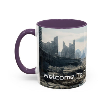 Futuristic Landscape Accent Coffee Mug - Perfect for Sci-Fi Lovers - UK
