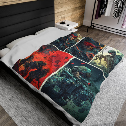Special Forces Comic Cover 5 - Velveteen Plush Blanket USA