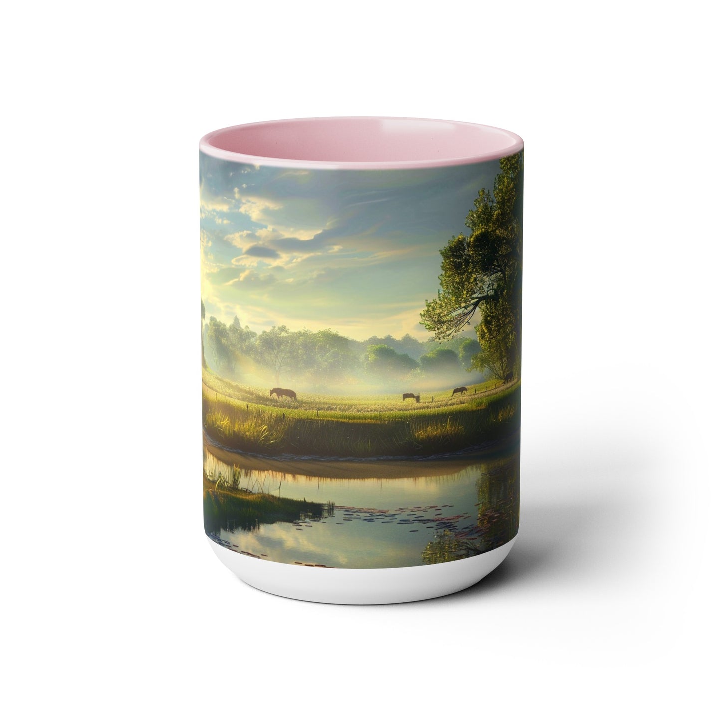 Countryside Scene - Two-Tone Coffee Mugs, 15oz USA