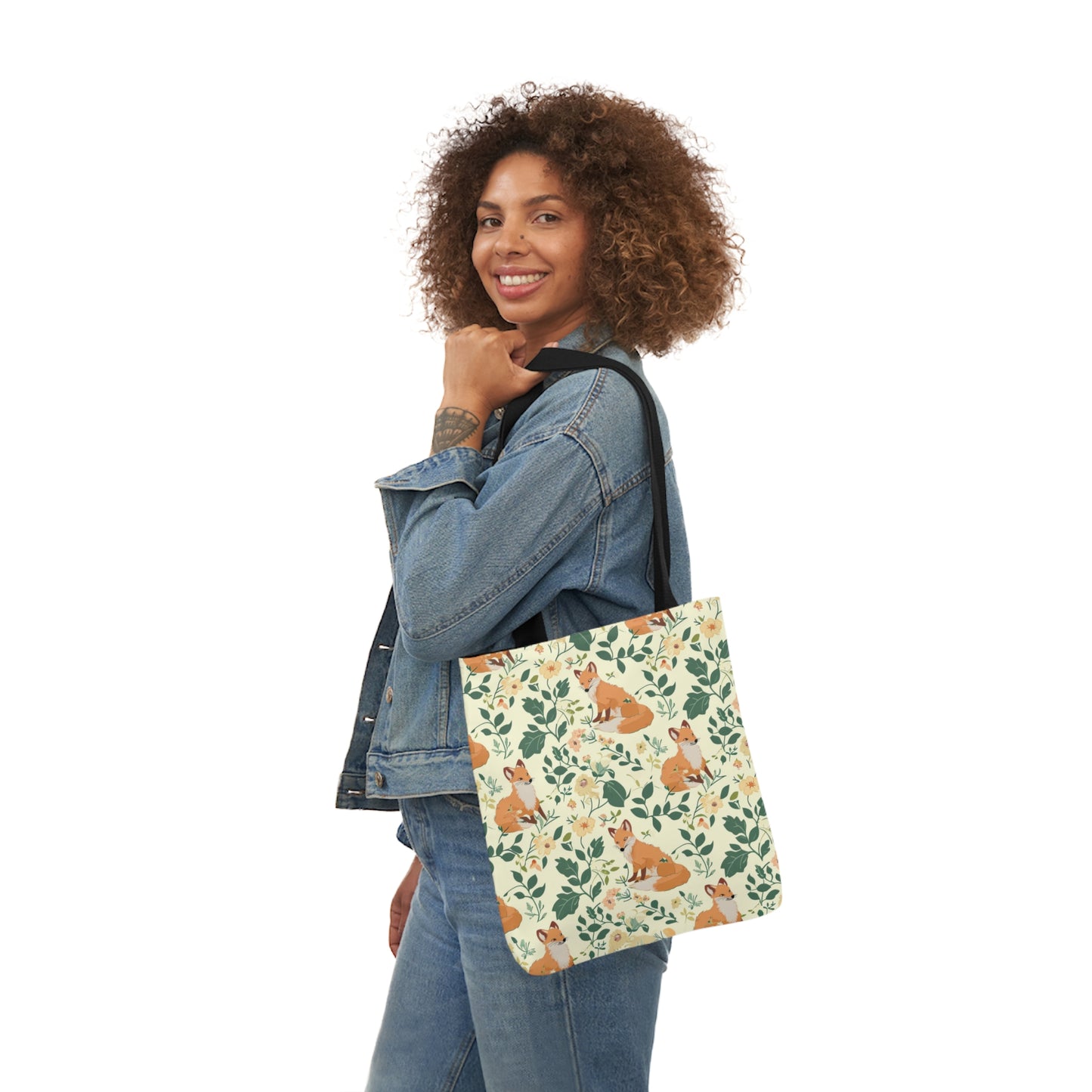 Fox Polyester Canvas Tote Bag (AOP)