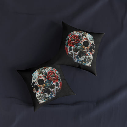 Floral Skull - Square Pillow - UK