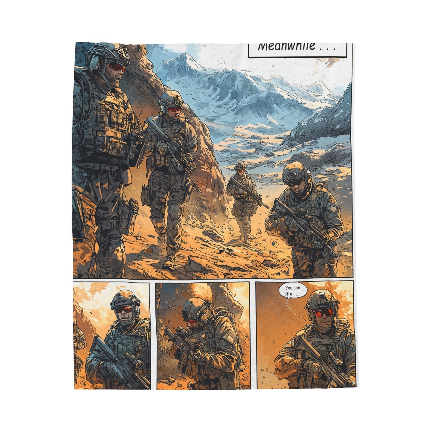 Special Forces Comic Cover 3 - Velveteen Plush Blanket USA