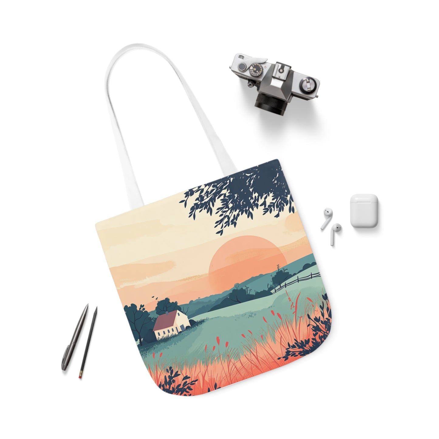 Sunrise In The Countryside #2 - Polyester Canvas Tote Bag (AOP)