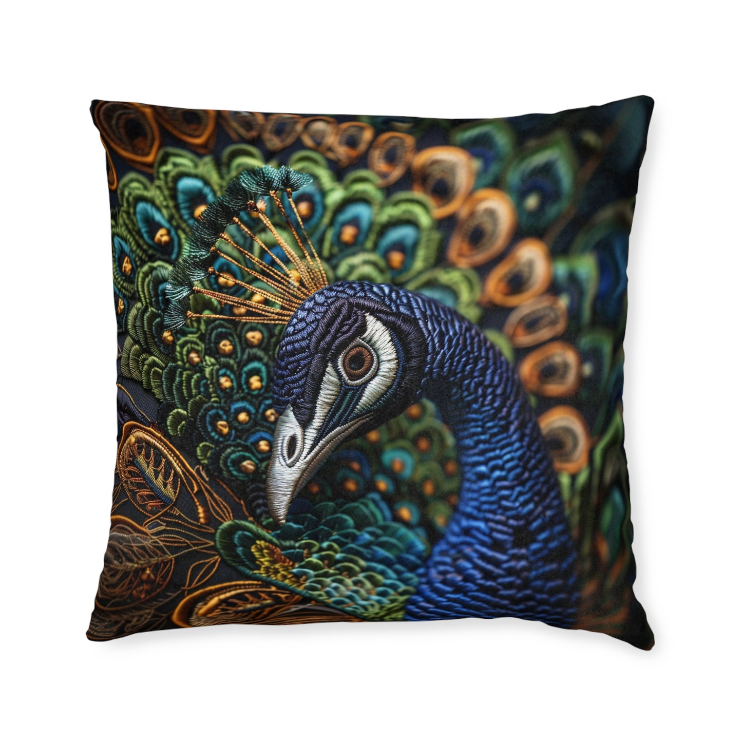 Medieval Needle-Point Pheasant - Square Pillow - UK