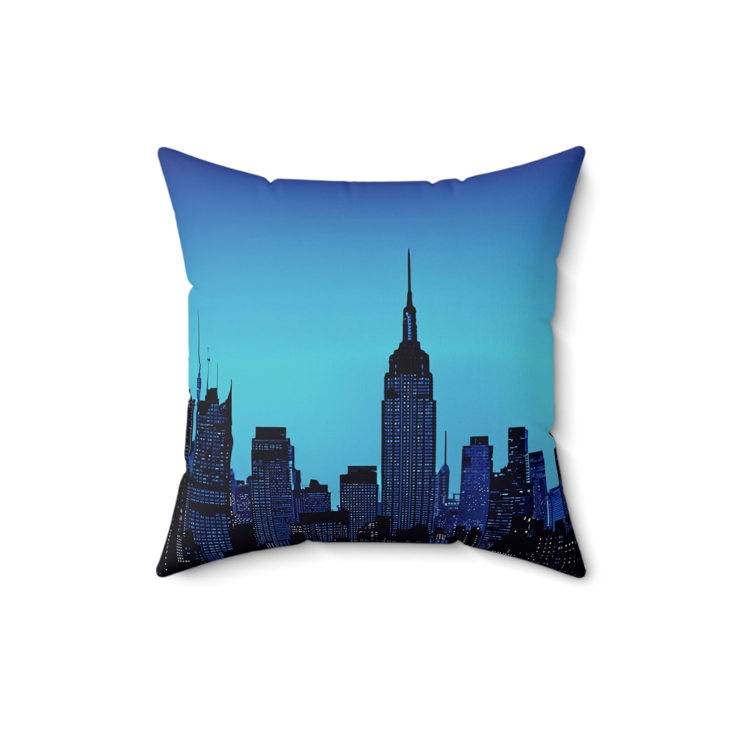 Night Cityscape - Spun Polyester Square Pillow - USA