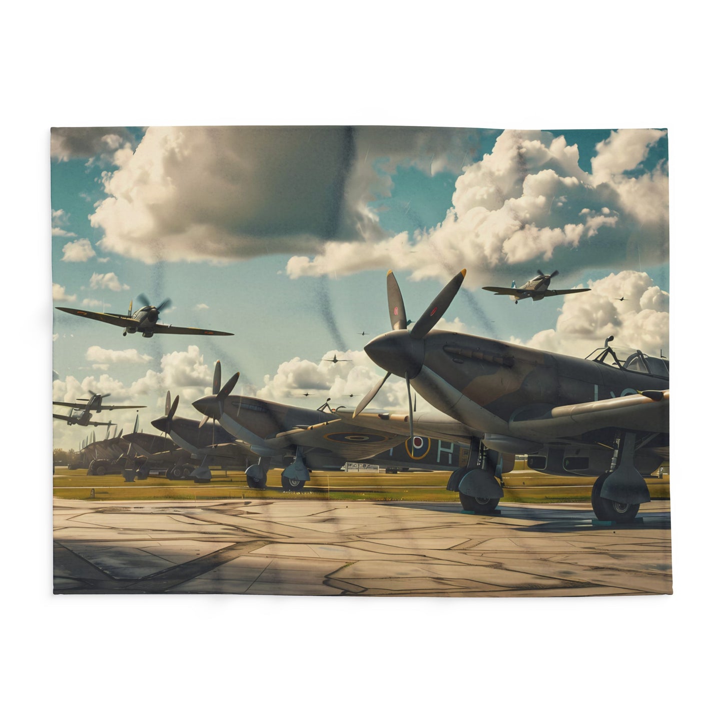 WW2 Airfield #4 Arctic Fleece Blanket - UK