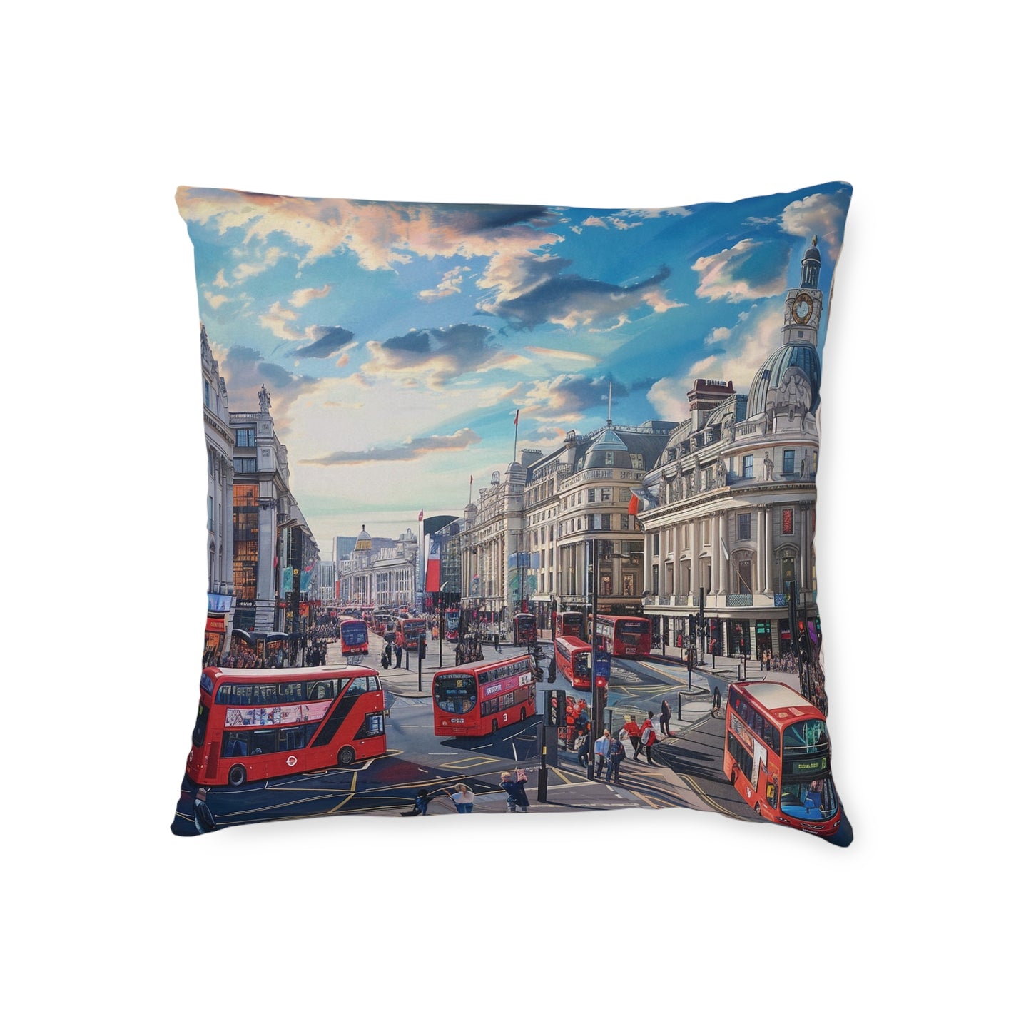 London Then and Now - Square Pillow - UK