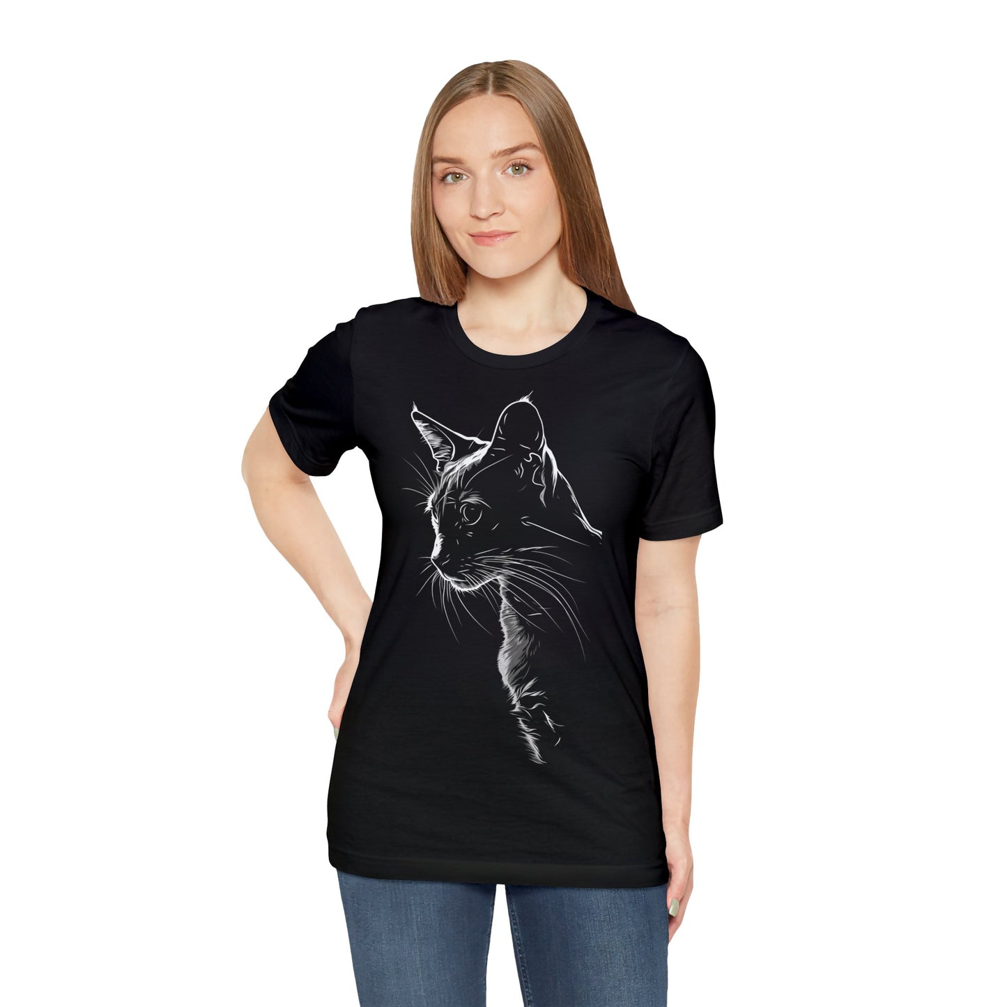 Cat Silhouette  #4 - Unisex Jersey Short Sleeve Tee