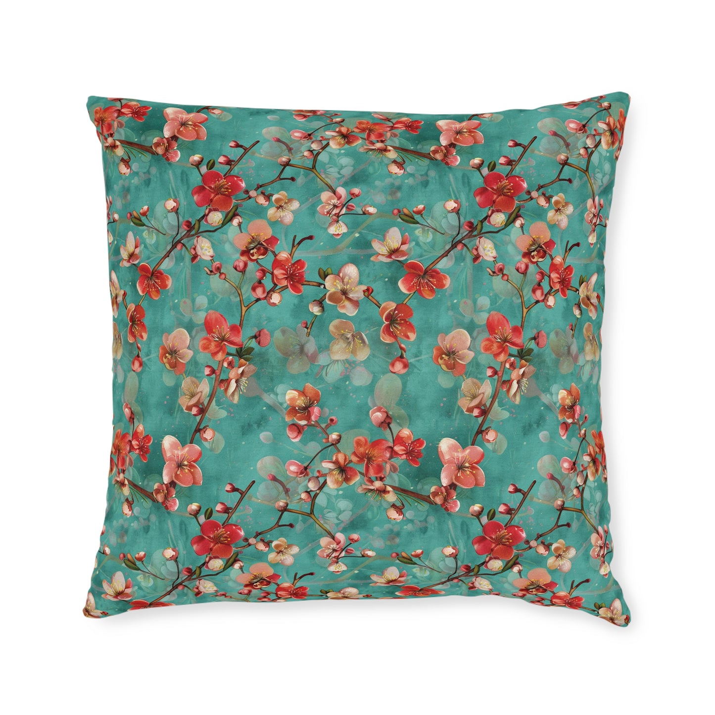 Turquoise Chinoiseries - Square Pillow - UK